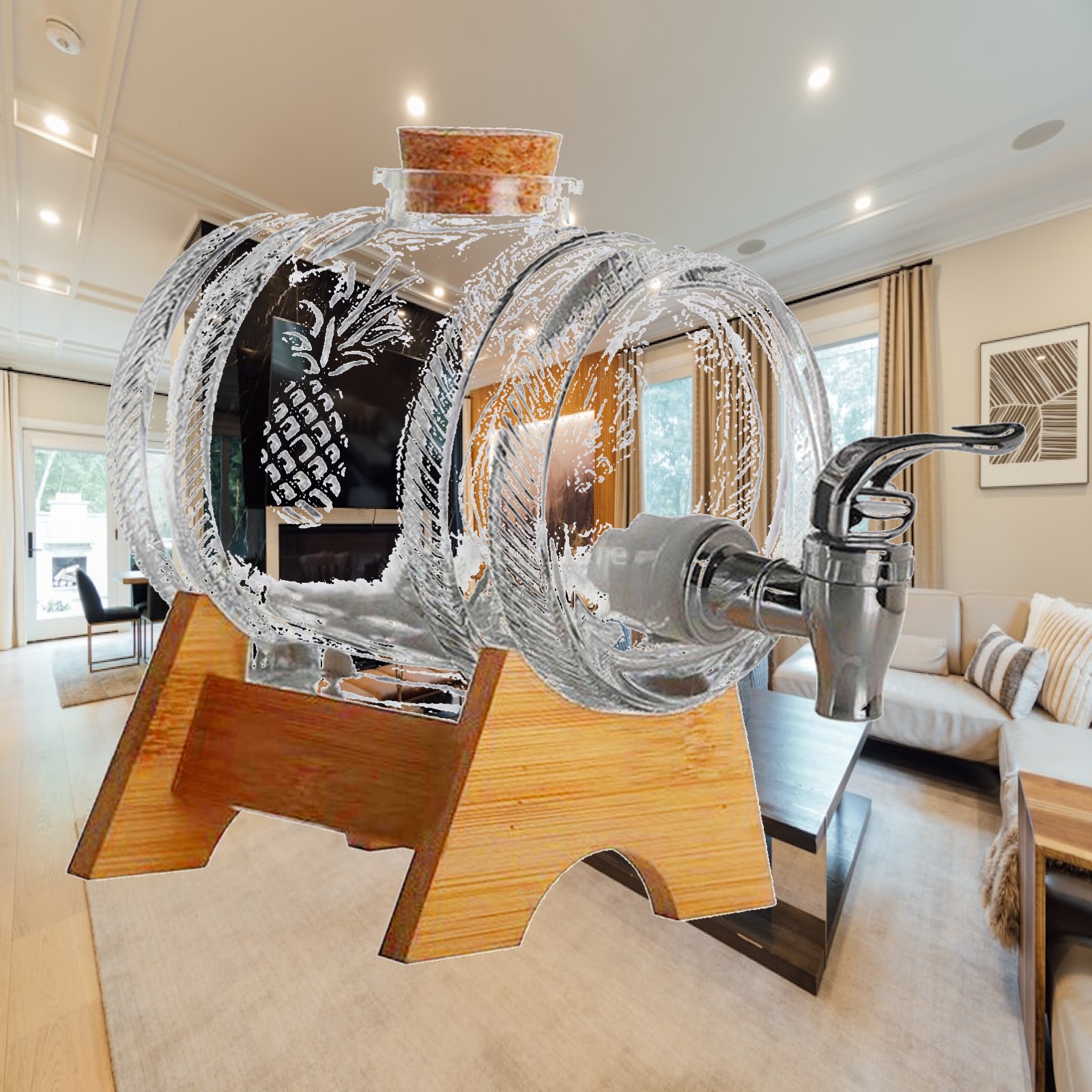 Wine Beer And Spirit - Dispenser in Vetro Premium con Tappo