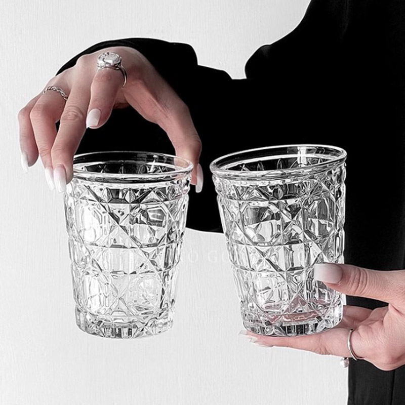 Wine Beer Coffee - 2 pz 310ml Vintage Diamond Patterned