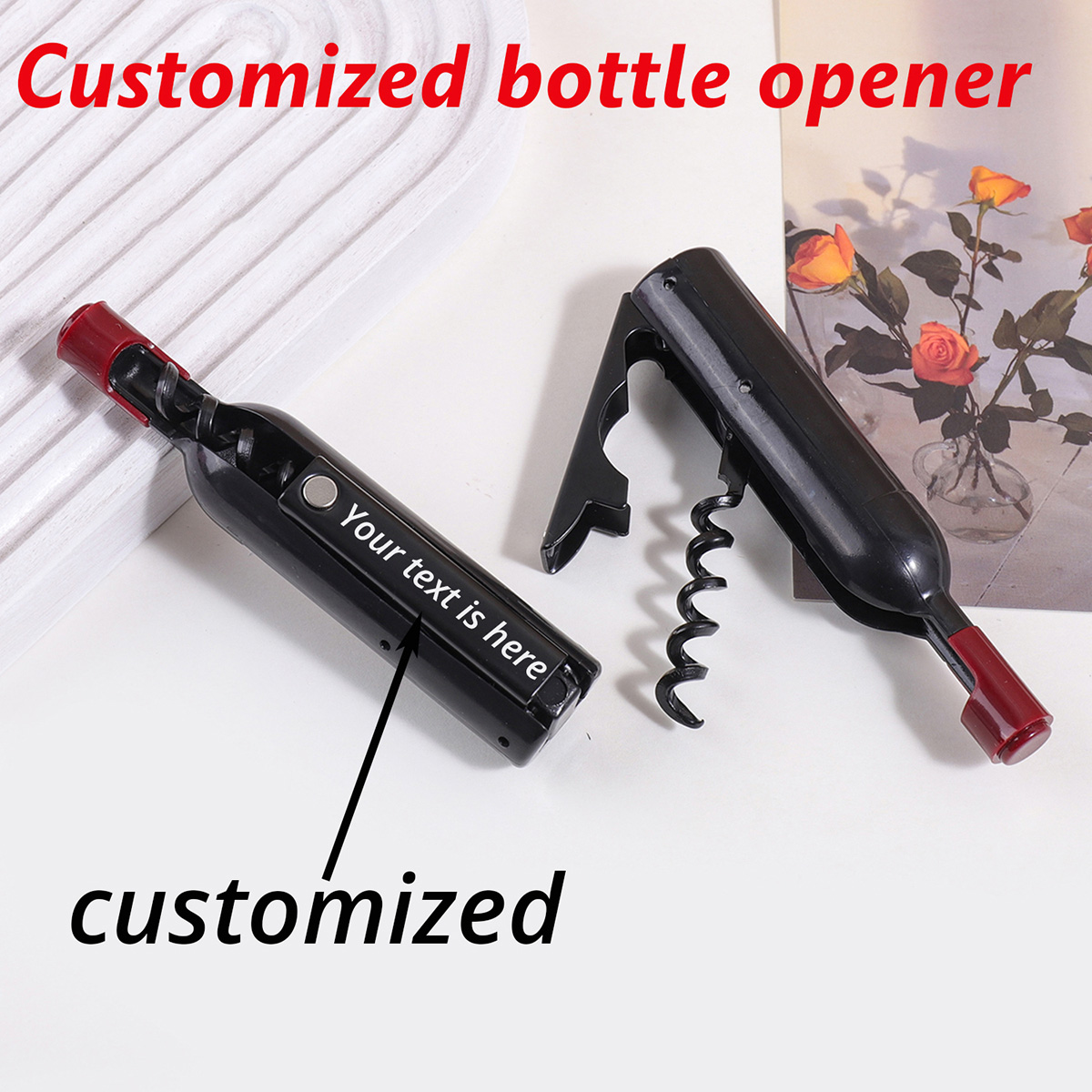 Wine In Beer Name - Apribottiglie Personalizzato con Testo e Nome,
