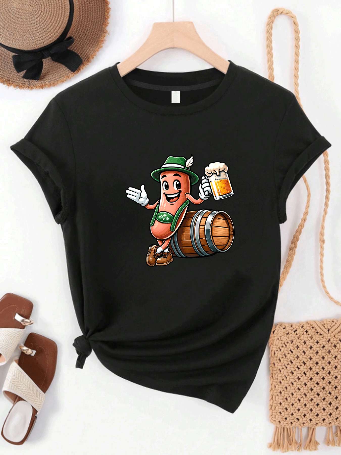 Wine Beer Festival - 【MYJ062655】T-shirt da donna Beer Festival con