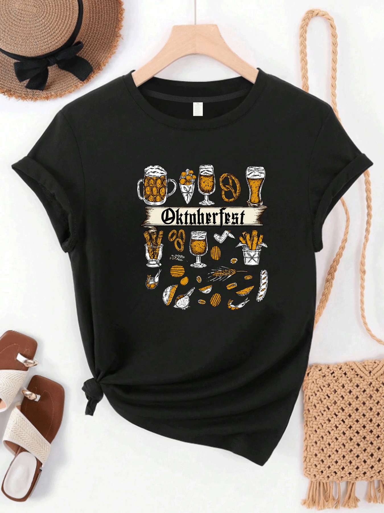 【MYJ06261】T-shirt da donna tag - Wine Plus Beer recensione e prezzo